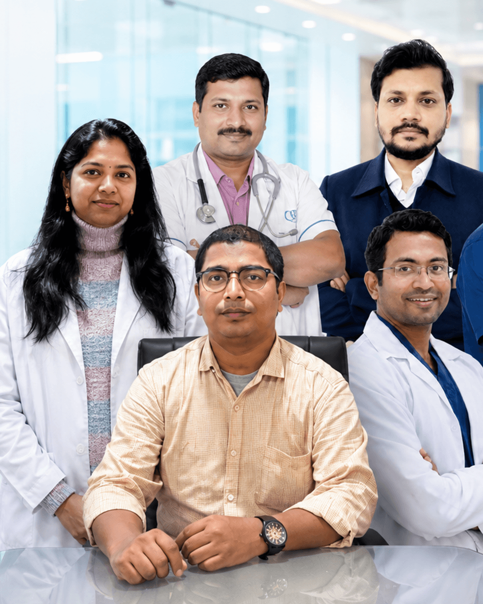 Doctors and medical staff at Drona Hospital