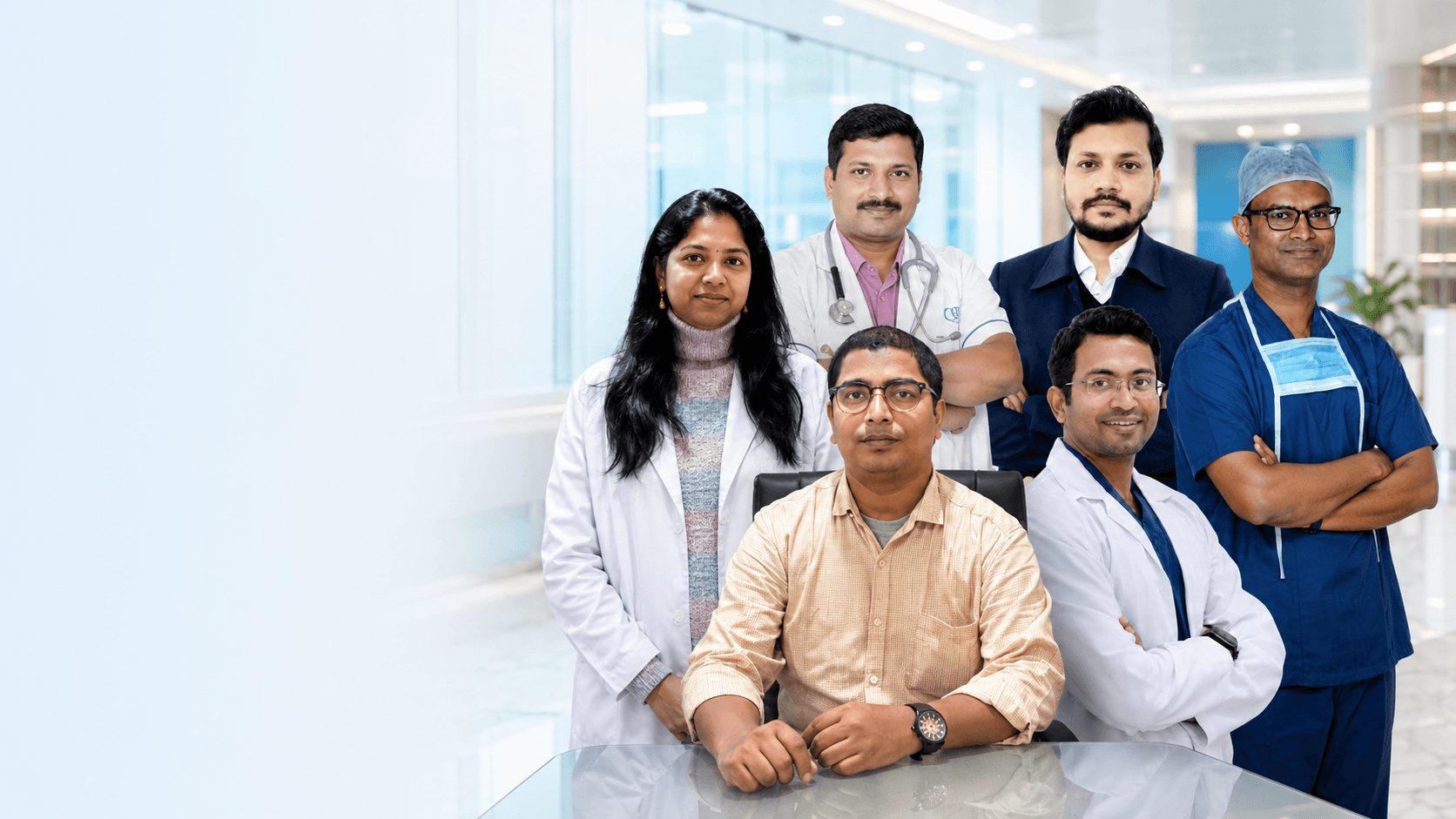 Doctors and medical staff at Drona Hospital